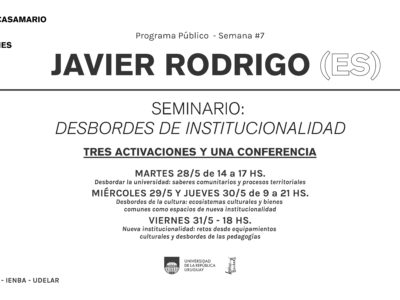 Actividades para la semana #7: varios encuentros junto a Javier Rodrigo