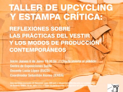 Este jueves: charla abierta "Upcycling y otros desplazamientos del sistema de la moda"